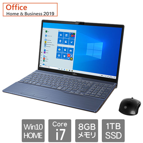 FMVA77E2L [LIFEBOOK AH77/E2 (Core i7 8GB SSD1TB 15.6 Win10Home64 H&B2019 メタリックブルー)]