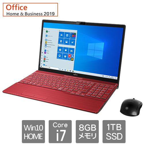 FMVA77E2R [LIFEBOOK AH77/E2 (Core i7 8GB SSD1TB 15.6 Win10Home64 H&B2019 ガーネットレッド)]