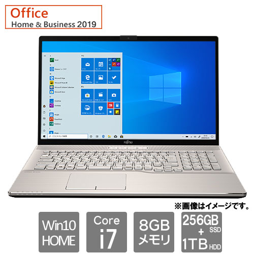 富士通 FMVN90E2G [LIFEBOOK NH90/E2 (Core i7 8GB SSD256GB+HDD1TB 17.3 Win10Home H&B2019 シャンパンゴールド)]