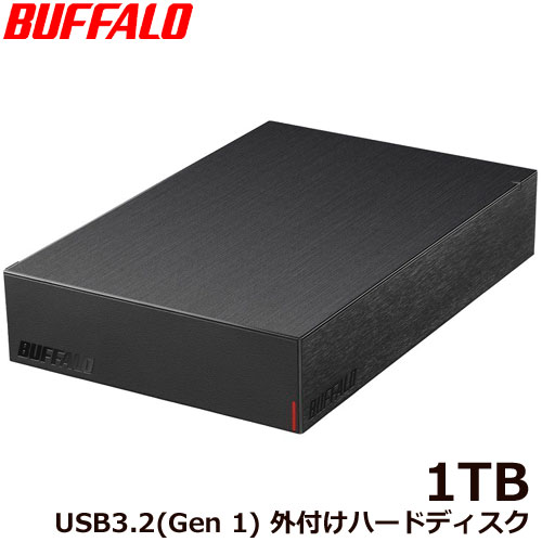 バッファロー HD-LE1U3-BB [USB3.2(Gen.1)対応外付けHDD 1TB ブラック]