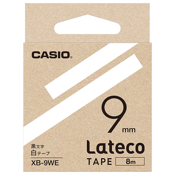 カシオ XB-9WE [Latecoテープ9mm白/黒文字]