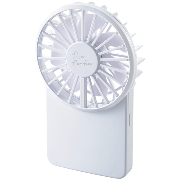 FAN-U212WH [USB扇風機/充電可能/薄型/カラビナ付/ホワイト]