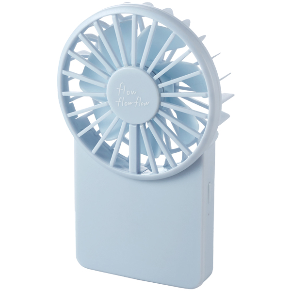 エレコム FAN-U212BU [USB扇風機/充電可能/薄型/カラビナ付/ブルー]