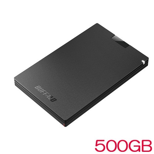 バッファロー SSD-PG500U3-BC [USB3.2 ポータブルSSD Type-A 500GB ブラック]