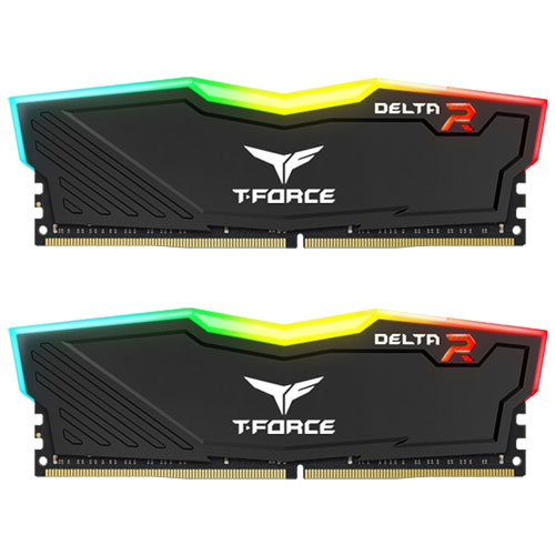 Team TF3D464G3600HC18JDC01 [T-FORCE DELTA RGB 64GB (32GBx2) DDR4 3600MHz CL18-22-22-42 1.35V Black]