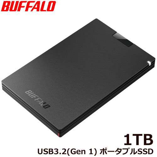 バッファロー SSD-PG1.0U3-BC/D [外付けSSD ポータブル USB3.2 Gen1 Type-A 1.0TB ブラック]