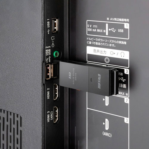 e-TREND｜バッファロー SSD-PUT500U3BC/D [外付けSSD ポータブル USB3.2 Gen1 スティック型 TV録画対応