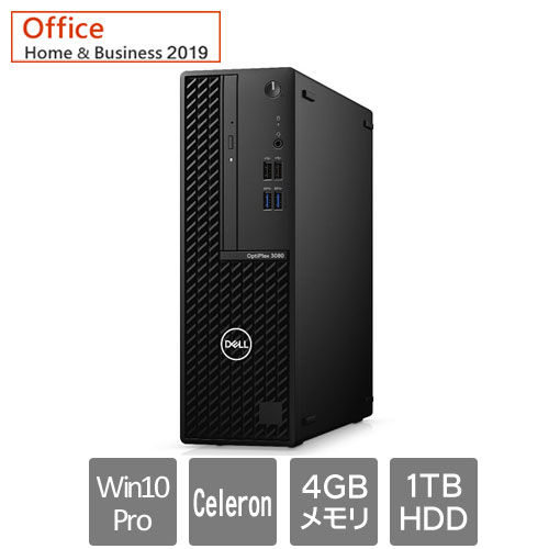 Dell DTOP083-A02H91 [OptiPlex3080SFF(Celeron-G5905 4GB HDD1TB Win10Pro64 DVD±RW H&B2019 1Y)]