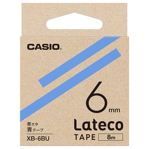 カシオ XB-6BU [Latecoテープ6mm青/黒文字]