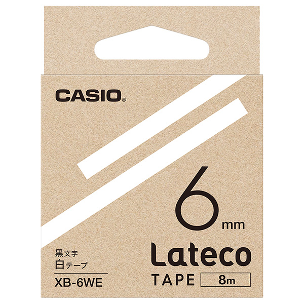 カシオ XB-6WE [Latecoテープ6mm白/黒文字]