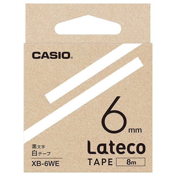 カシオ XB-6WE [Latecoテープ6mm白/黒文字]
