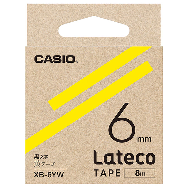 カシオ XB-6YW [Latecoテープ6mm黄/黒文字]