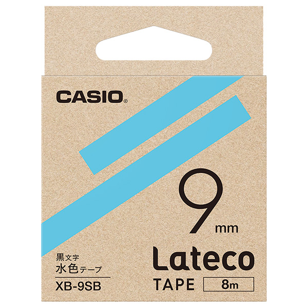 カシオ XB-9SB [Latecoテープ9mm水色/黒文字]