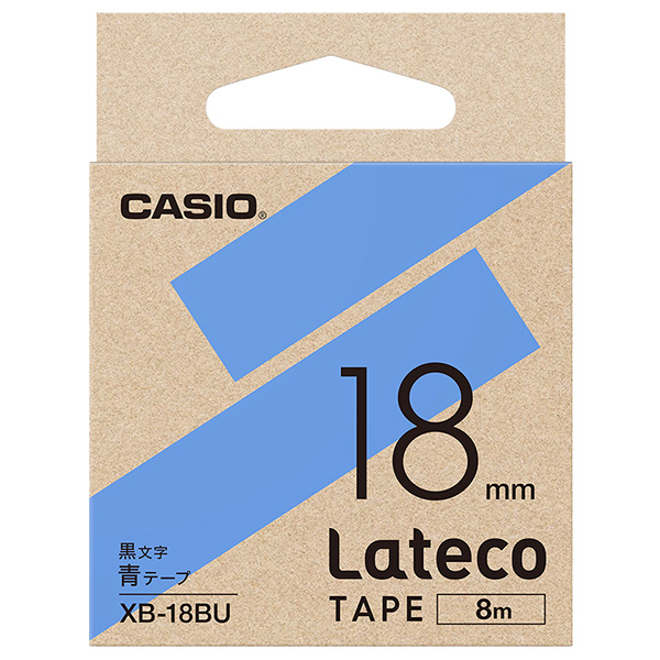 カシオ XB-18BU [Latecoテープ18mm青/黒文字]