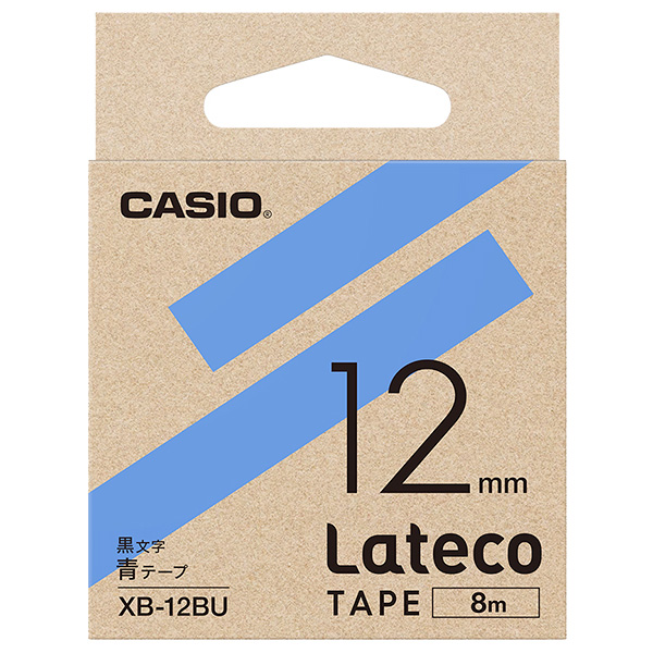 カシオ XB-12BU [Latecoテープ12mm青/黒文字]