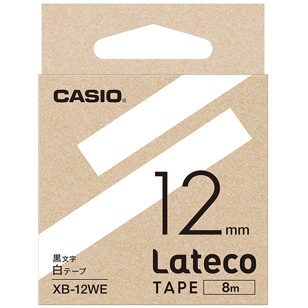 カシオ XB-12WE [Latecoテープ12mm白/黒文字]