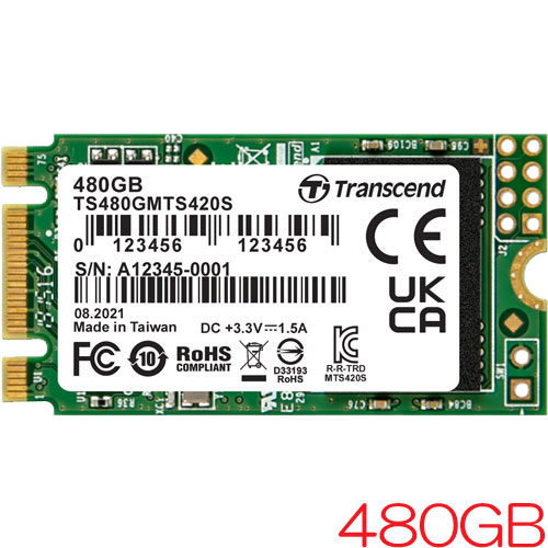 トランセンド TS480GMTS420S [480GB SSD MTS420S M.2 Type 2242 SATA-III 6Gb/s 3D TLC NAND]