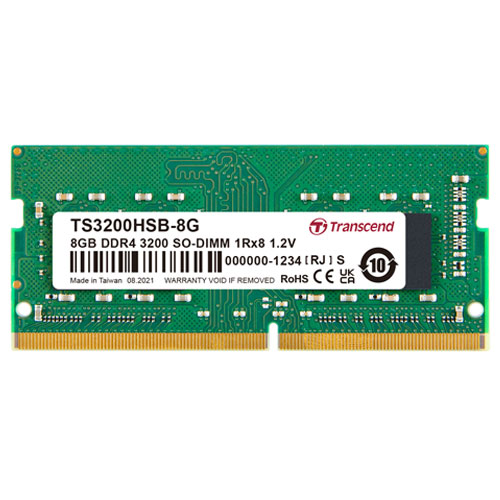 トランセンド TS3200HSB-8G [8GB DDR4 3200 Unbuffered SO-DIMM 1Rx8 (1Gx8) CL22 1.2V 260pin]