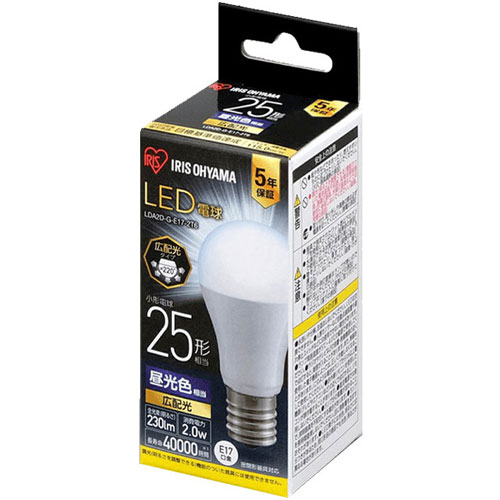 アイリスオーヤマ LDA2D-G-E17-2T6 [LED電球 E17 広配光 25形 昼光色]