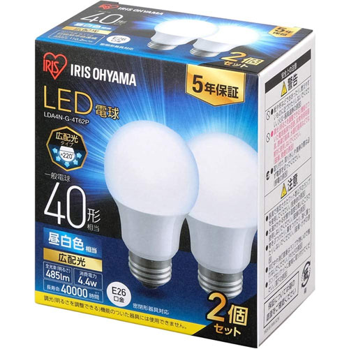 LDA4N-G-4T62P [LED電球 E26 広配光 40形 昼白色 2個セット]