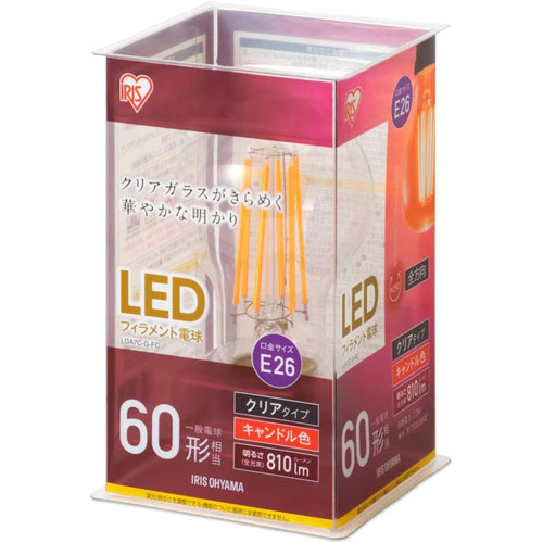 アイリスオーヤマ LED電球 LDA7C-G-FC [LEDフィラメント電球 E26 60形 キャンドル色 非調光]