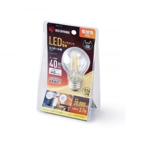 アイリスオーヤマ LED電球 LDG4L-G-FC [ミニボール球 E26 40W 電球色]