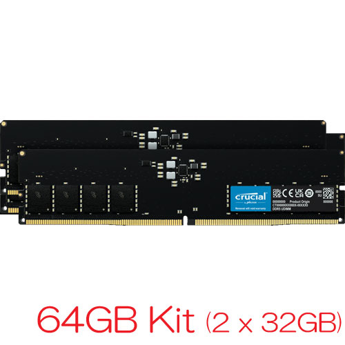 CT2K32G48C40U5 [64GB Kit (32GBx2) DDR5 4800 MT/s (PC5-38400) CL40 Unbuffered DIMM 288pin]