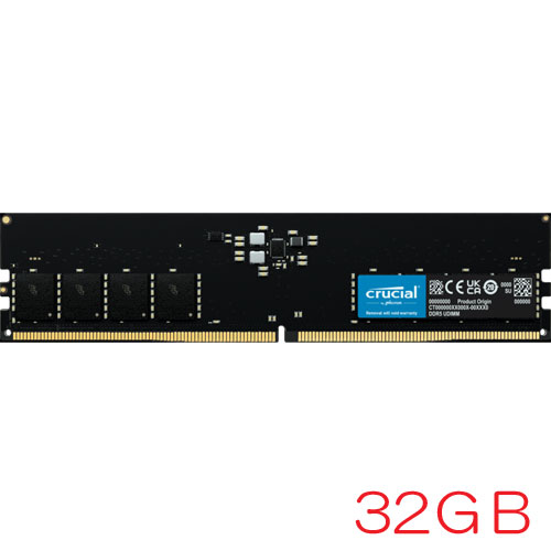 クルーシャル CT32G48C40U5 [32GB DDR5 4800 MT/s (PC5-38400) CL40 Unbuffered DIMM 288pin]