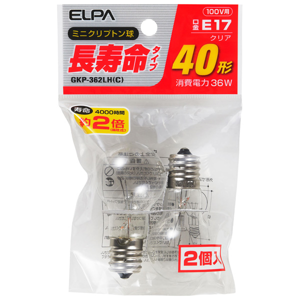 ELPA GKP-362LH(C) [長寿命ミニクリプトン球]