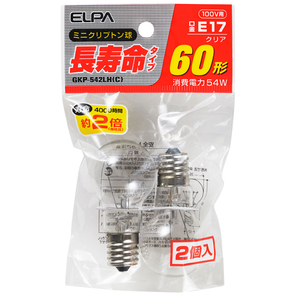 ELPA GKP-542LH(C) [長寿命ミニクリプトン球]