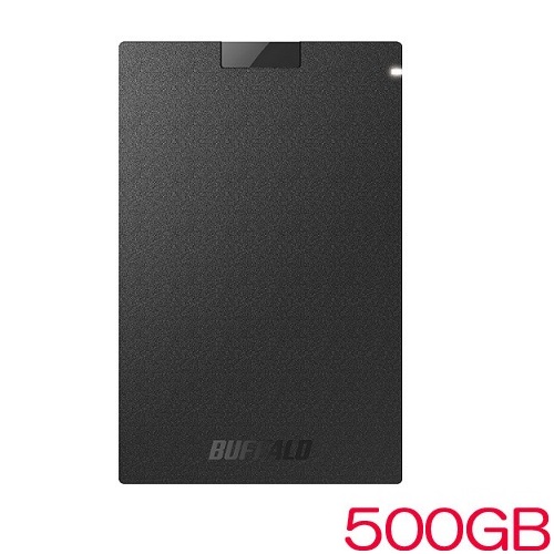 バッファロー SSD-PGVB500U3-B [抗ウイルス抗菌ポータブルSSD USB3.2 500GB ブラック]