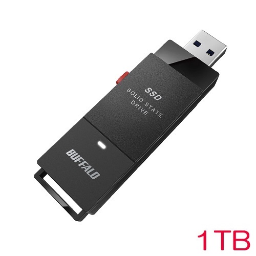 バッファロー SSD-PUTVB1.0U3-B [抗ウイルス抗菌ポータブルSSD USB3.2 スティック 1TB]