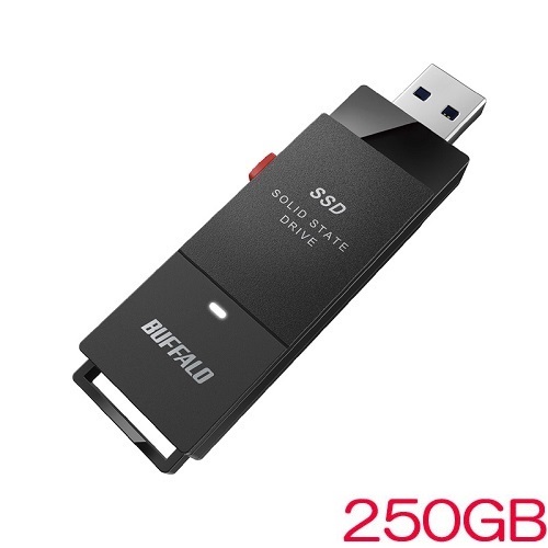 バッファロー SSD-PUTVB250U3-B [抗ウイルス抗菌ポータブルSSD USB3.2 スティック 250GB]