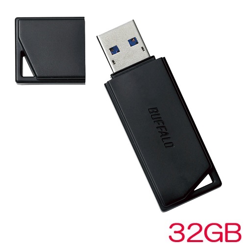 バッファロー RUF3-KVB32G-BK [USB3.2 抗ウイルス抗菌USBメモリー 32GB ブラック]