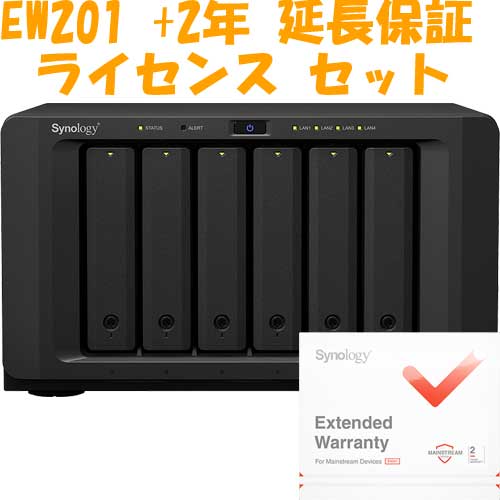 Synology 【延長保証EW201セット】DS1621+ [DiskStation 6ベイ NAS Ryzen V1500B 4GB GbEｘ4 PCIe拡張 SATA対応]