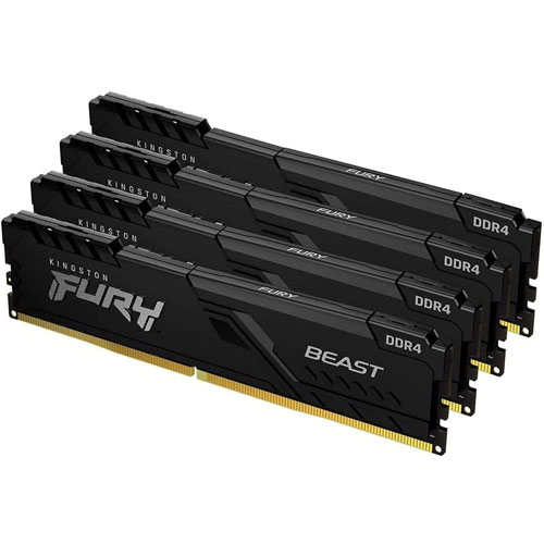 キングストン KF426C16BBK4/16 [16GB kit (4GBx4) FURY Beast DDR4-2666 (PC4-21300) 1Rx8 CL16-18-18 1.2V]