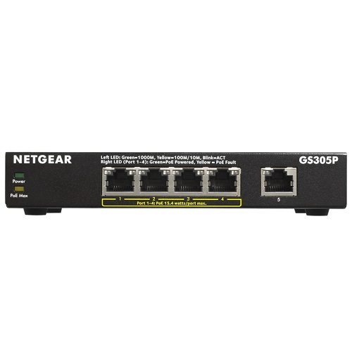 e-TREND｜NETGEAR GS305P-200JPS [PoE+対応 (63W)ギガ5ポート