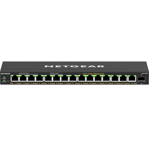 NETGEAR GS316EPP-100JPS [PoE+(231W)ギガx15 SFPx1 アンマネージプラススイッチ]