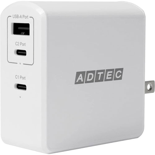 アドテック APD-A105AC2-WH [PD充電器 最大105W Type-C×2、Type-A ホワイト]