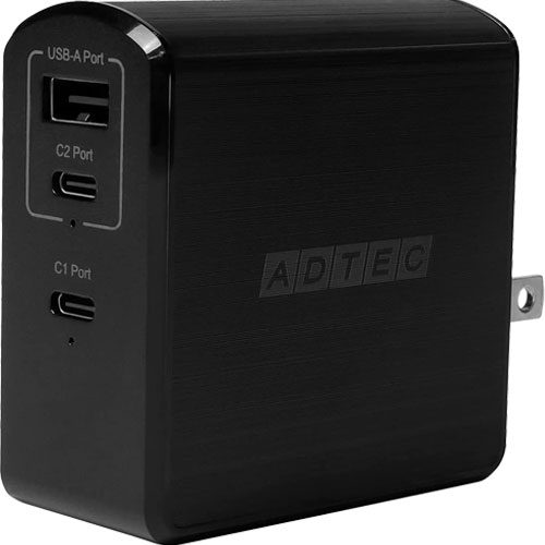 アドテック APD-A105AC2-BK [PD充電器 最大105W Type-C×2、Type-A ブラック]