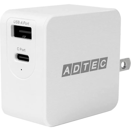 アドテック APD-A065AC-WH [PD充電器 最大65W Type-C、Type-A ホワイト]