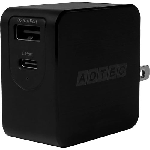 アドテック APD-A065AC-BK [PD充電器 最大65W Type-C、Type-A ブラック]