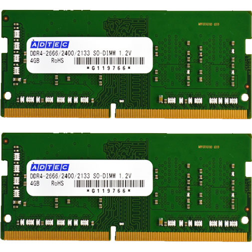 ADS2400N-X4GW [4GB×2枚組 DDR4-2400 (PC4-19200) SO-DIMM 260pin]