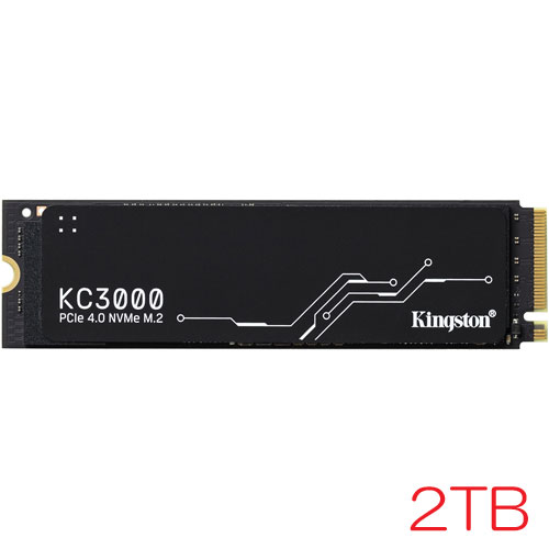 キングストン SKC3000D/2048G [2048GB KC3000 SSD (M.2 (2280) / PCIe NVMe Gen4 x4 / 3D TLC / 1.6PBW / 5年保証)]