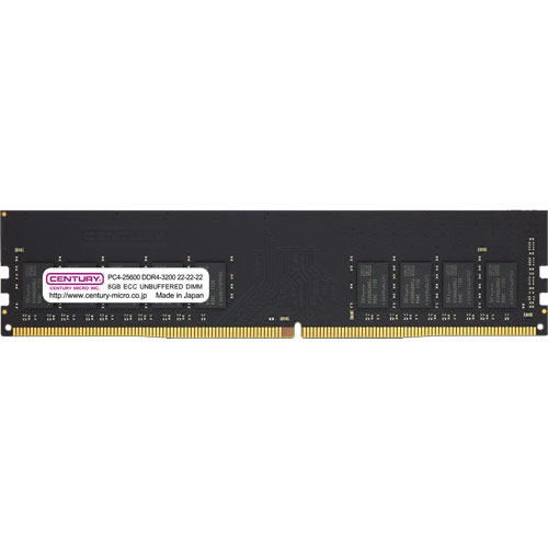 センチュリーマイクロ CB8G-D4UE3200H [8GB DDR4-3200 (PC4-25600) ECC Unbuffered DIMM Single Rank 1024Mx8]