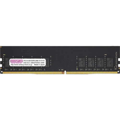 センチュリーマイクロ CB8G-D4UE2666H [8GB DDR4-2666 (PC4-21300) ECC Unbuffered DIMM Single Rank 1024Mx8]
