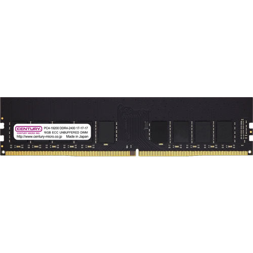 センチュリーマイクロ CB16G-D4UE2400 [16GB DDR4-2400 (PC4-19200) ECC Unbuffered DIMM Dual Rank 1024Mx8]