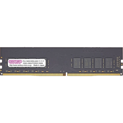センチュリーマイクロ CB16G-D4U2400 [16GB DDR4-2400 (PC4-19200) Unbuffered DIMM 288pin Dual Rank]