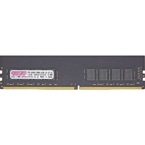 センチュリーマイクロ CB16G-D4U3200 [16GB DDR4-3200 (PC4-25600) Unbuffered DIMM 288pin Dual Rank]