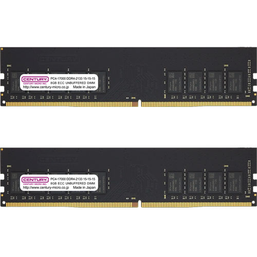 センチュリーマイクロ CB8GX2-D4UE2133H [16GB kit (8GBx2) DDR4-2133 (PC4-17000) ECC Unbuffered DIMM Single Rank 1024Mx8]